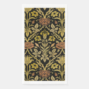 Morris Black Achtergrond Roos & Lily Flower Patter Servet