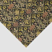 Morris Black Achtergrond Roos & Lily Flower Patter Tissuepapier (Detail)