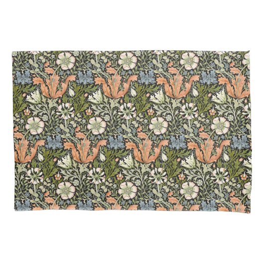 Morris BlackBackground 1896 Compton Floral Pattern Kussensloop (Voorkant)