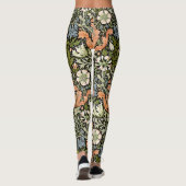 Morris BlackBackground 1896 Compton Floral Pattern Leggings (Achterkant)