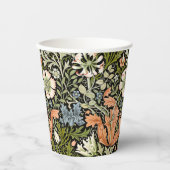 Morris BlackBackground 1896 Compton Floral Pattern Papieren Bekers (Voorkant)