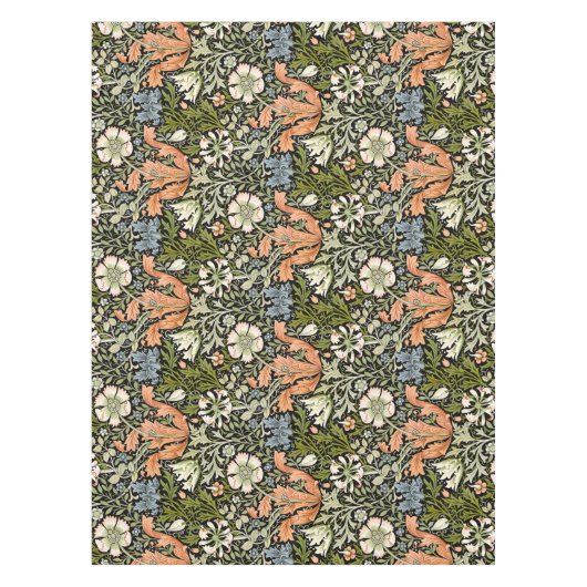 Morris BlackBackground 1896 Compton Floral Pattern Tafelkleed (Voorkant)
