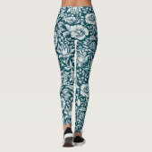 Morris  Blauw & Wit Bloempatroon Leggings (Achterkant)