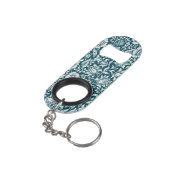 Morris Blauw & Wit Bloempatroon Mini Flessenopener (Achterkant Gekanteld)