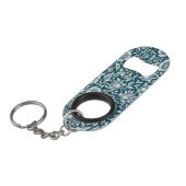 Morris Blauw & Wit Bloempatroon Mini Flessenopener (Voorkant Gekanteld)