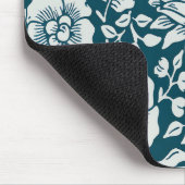 Morris Blauw & Wit Bloempatroon Muismat (Hoek)