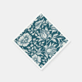 Morris Blauw & Wit Bloempatroon Servet (Hoek)