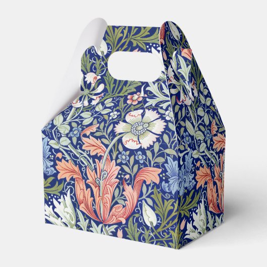 Morris Blauwe Achtergrond 1896 Compton Bloemenpatr Bedankdoosjes (Voorkant Zijde)