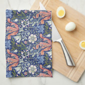 Morris Blauwe Achtergrond 1896 Compton Bloemenpatr Theedoek (Quarter Fold)