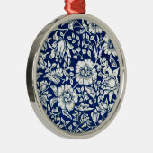Morris - Blauwe Malva Metalen Ornament (Rechts)