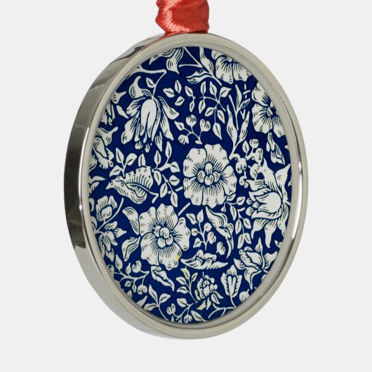 Morris - Blauwe Malva Metalen Ornament (Rechts)