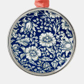 Morris - Blauwe Malva Metalen Ornament (Voorkant)