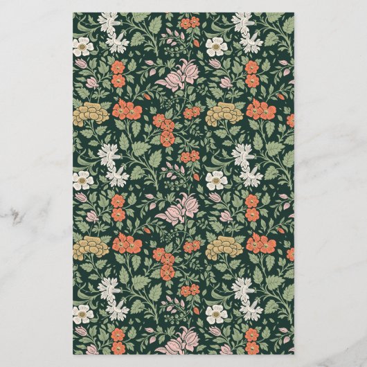 Morris Bloementuin Bruiloft Menu Kaart (Achterkant)