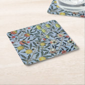 Morris Blue Achtergrond Antiek Pomegrana Patroon Kartonnen Onderzetters (Schuin)