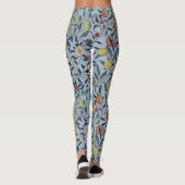 Morris Blue Achtergrond Antiek Pomegrana Patroon Leggings (Achterkant)