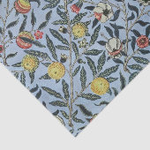 Morris Blue Achtergrond Antiek Pomegrana Patroon Tissuepapier (Detail)