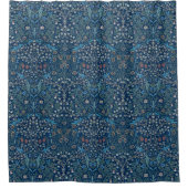Morris Blue Achtergrond Blackthorn Pattern Douchegordijn (Voorkant)