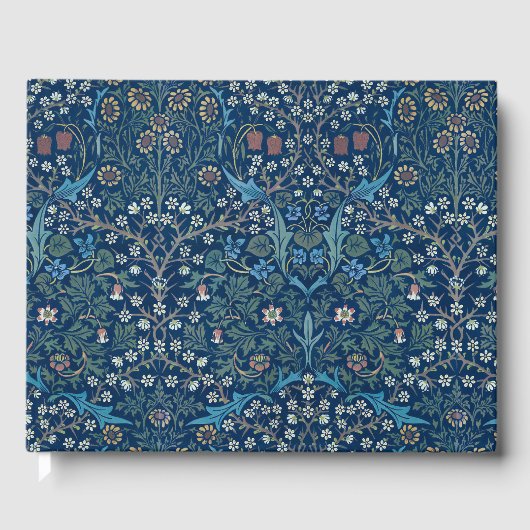 Morris Blue Achtergrond Blackthorn Pattern Gastenboek (Voorkant)