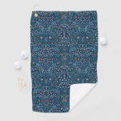 Morris Blue Achtergrond  Blackthorn Pattern Golfhanddoek (Insitu)