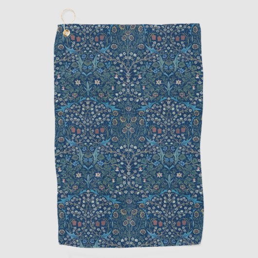 Morris Blue Achtergrond  Blackthorn Pattern Golfhanddoek (Voorkant)