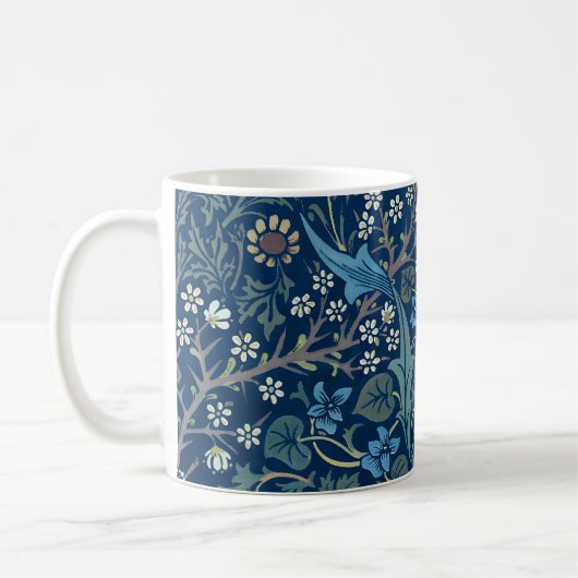 Morris Blue Achtergrond  Blackthorn Pattern Koffiemok (Links)