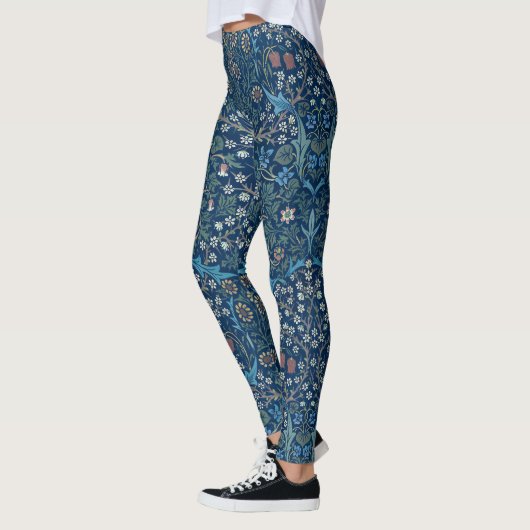 Morris Blue Achtergrond  Blackthorn Pattern Leggings (Links)