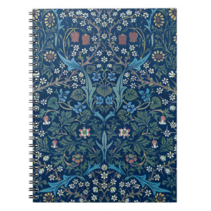 Morris Blue Achtergrond Blackthorn Pattern Notitieboek