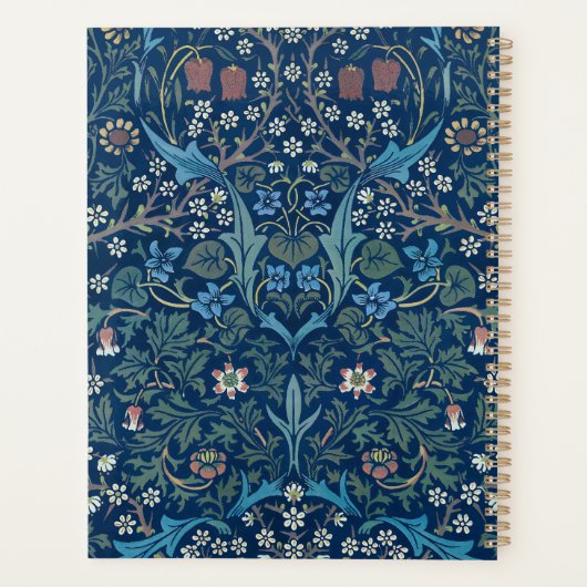 Morris Blue Achtergrond Blackthorn Pattern Planner (Achterkant)