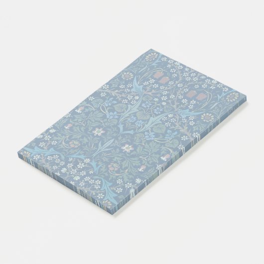 Morris Blue Achtergrond Blackthorn Pattern Post-it® Notes (Schuin)