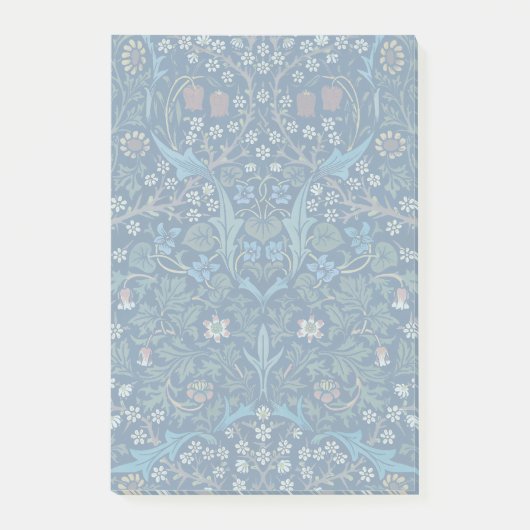 Morris Blue Achtergrond Blackthorn Pattern Post-it® Notes (Voorkant)