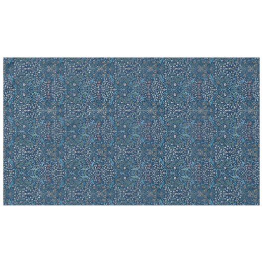 Morris Blue Achtergrond Blackthorn Pattern Tafelkleed (Voorkant (Horizontaal))