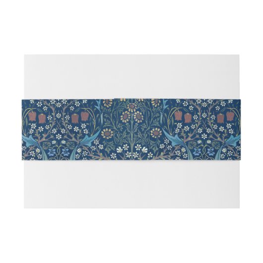 Morris Blue Achtergrond  Blackthorn Pattern Uitnodigingen Wikkel (Achterkant Voorbeeld)