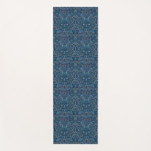 Morris Blue Achtergrond Blackthorn Pattern Yogamat (Voorkant)