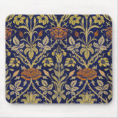 Morris Blue Achtergrond Roos & Lily Flower Pattern Muismat (Voorkant)