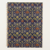 Morris Blue Achtergrond Roos & Lily Flower Pattern Planner (Voorkant)