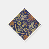 Morris Blue Achtergrond Roos & Lily Flower Pattern Servet (Hoek)