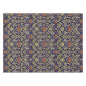 Morris Blue Achtergrond Roos & Lily Flower Pattern Tafelkleed (Voorkant (Horizontaal))