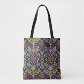 Morris Blue Achtergrond Roos & Lily Flower Pattern Tote Bag (Voorkant)