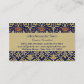 Morris Blue Achtergrond Roos & Lily Flower Pattern Visitekaartje (Achterkant)