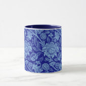 Morris - Blue Indigo Floral Pattern Mok (Midden)
