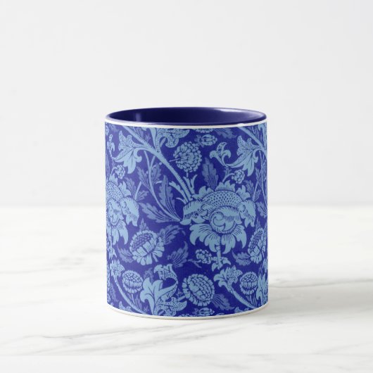 Morris - Blue Indigo Floral Pattern Mok (Midden)