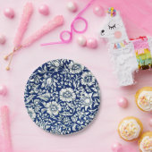 Morris - Blue Mallow, beroemd patroon, Papieren Bordje (Feest)