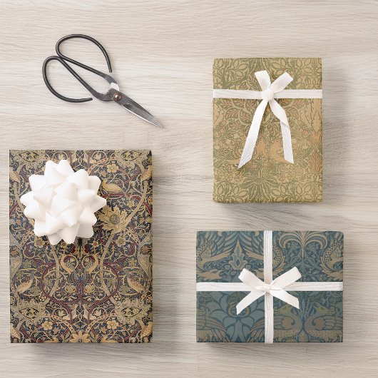  Morris Brown Birds Dove Pauw en Draak Inpakpapier Vel