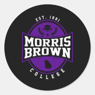 Morris Brown College Arch Design Retro Mannen Ronde Sticker