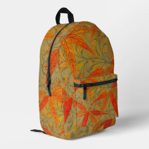 Morris & Co. Bamboe Patroon Godwin Oranje & Salie Bedrukte Rugzak
