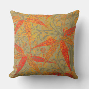 Morris & Co. Bamboe-patroon Godwin Oranje & Salie Buitenkussen