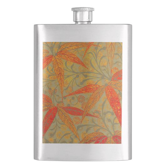 Morris & Co. Bamboe Patroon Godwin Oranje & Salie Heupfles (Voorkant)