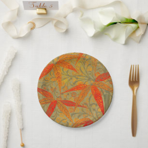 Morris & Co. Bamboe-patroon Godwin Oranje & Salie Papieren Bordje
