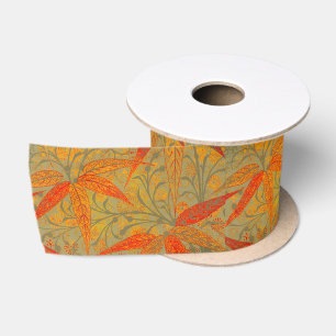 Morris & Co. Bamboe-patroon Godwin Oranje & Salie Satijnen Lint