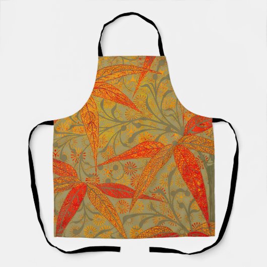 Morris & Co. Bamboe Patroon Godwin Oranje & Salie Schort (Voorkant)